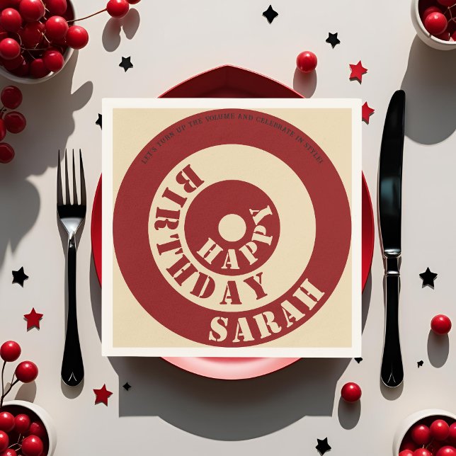 Customizable Retro Vinyl Sleeve Paper Napkins (Creator Uploaded)