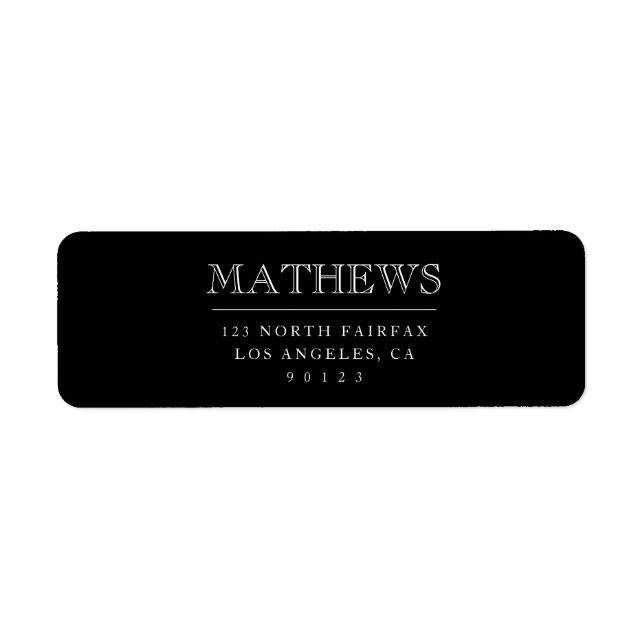 Customizable Return Address Label (Front)