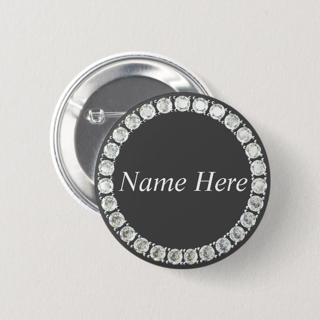 Customizable rhinestones grey button (Front & Back)
