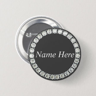 Customizable rhinestones grey button