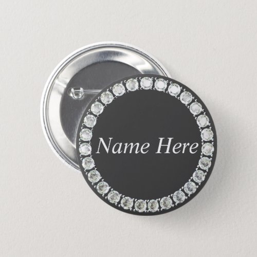 Customizable rhinestones grey button