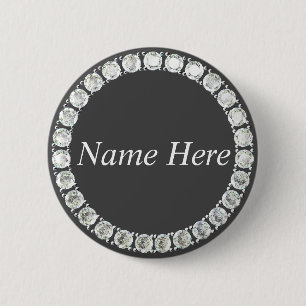Customizable rhinestones grey button