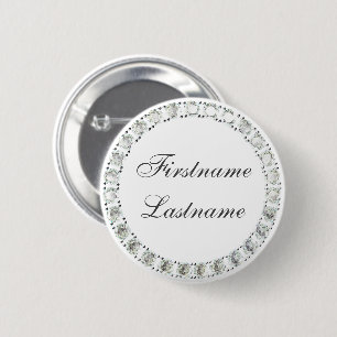 Customizable rhinestones white button