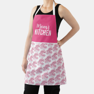 Customizable Rhodotus Pink Mushroom Kitchen Apron