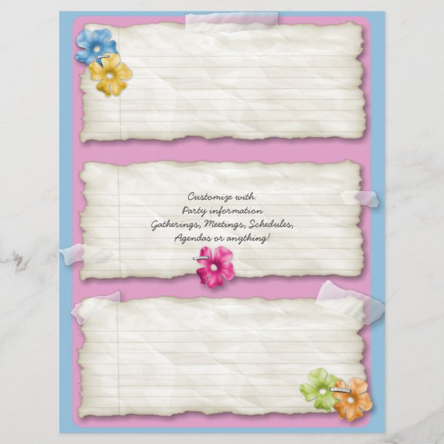 Customizable ripped paper hibiscus flyer (Front)