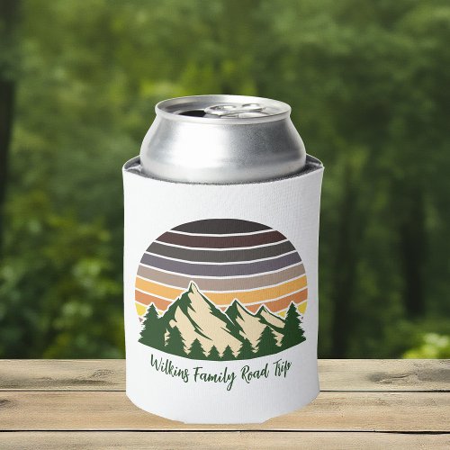 Customizable Road Trip Green Forest Nature Can Cooler