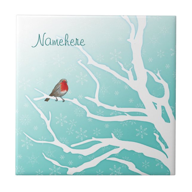 Customizable: Robin in a tree Tile (Front)