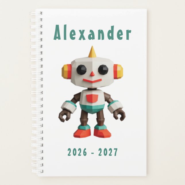 Customizable Robot Kids Planner (Front)