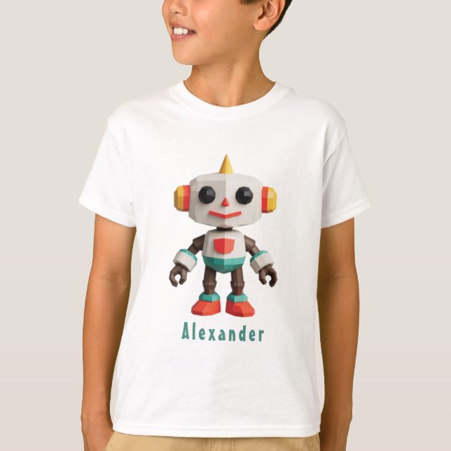 Customizable Robot Kids T-Shirt (Front)