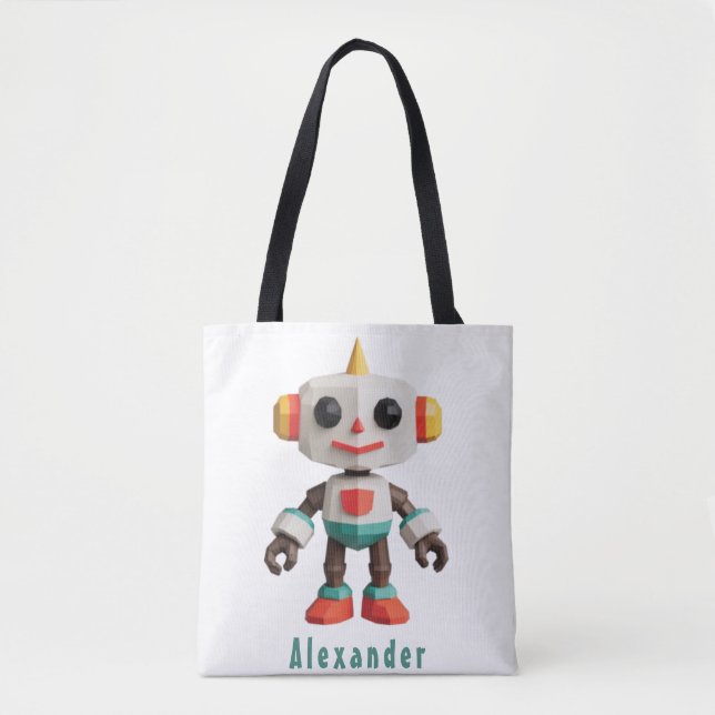 Customizable Robot Kids Tote Bag (Front)