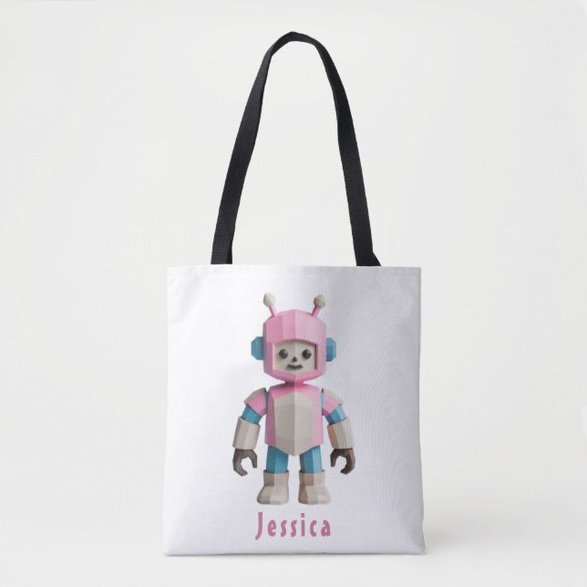 Customizable Robot Kids Tote Bag (Front)