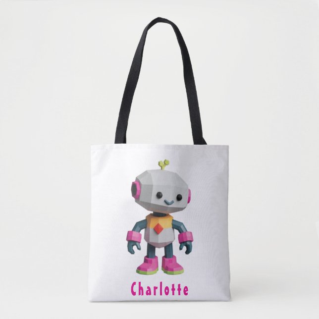 Customizable Robot Kids Tote Bag (Front)