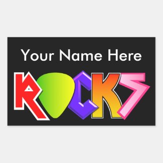 Customizable Rock and Roll Sticker (Black)