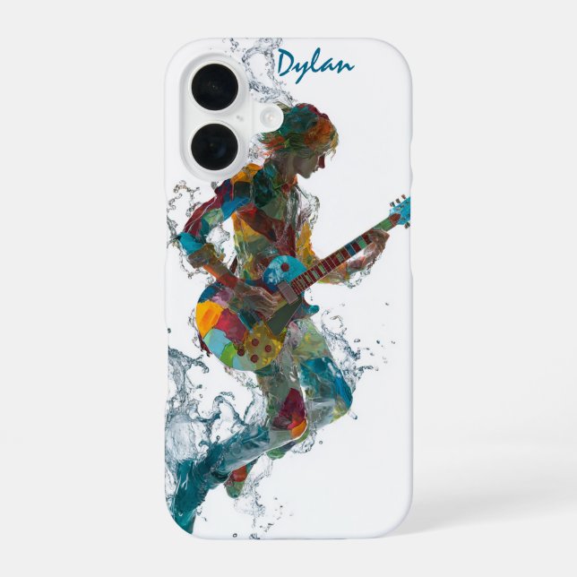 Customizable Rock’n Roll Man – Guitar Art iPhone Case (Back)