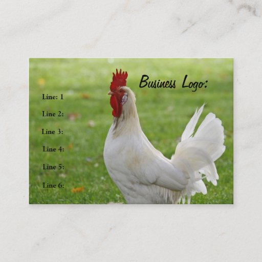 Customizable Customizable Rooster, Business Card