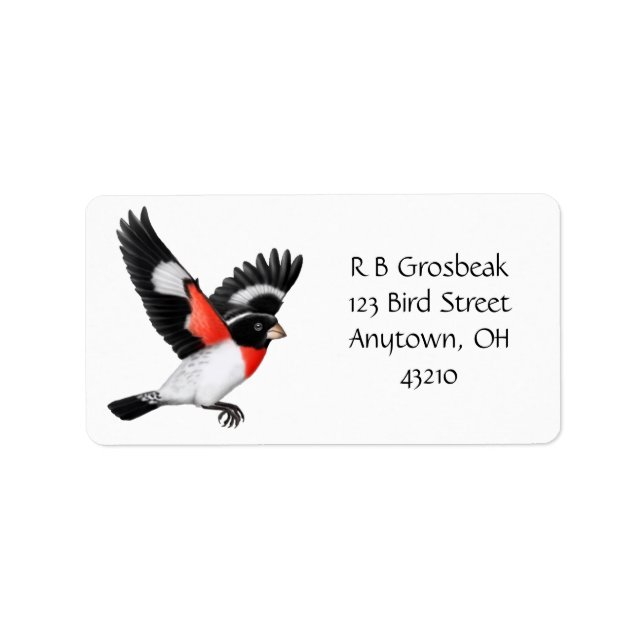 Customizable Rose Breated Grosbeak Label (Front)