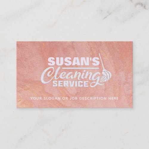 Customizable Rose Gold Cleaning Business Cards