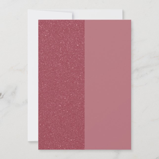 Customizable Rose Gold Split Card Invitation (Front)