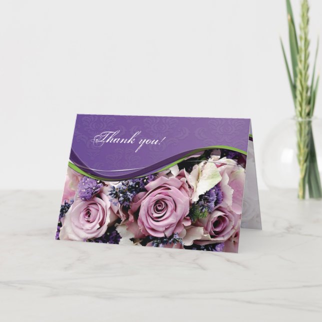 Customizable rose & lavender greeting card (Front)