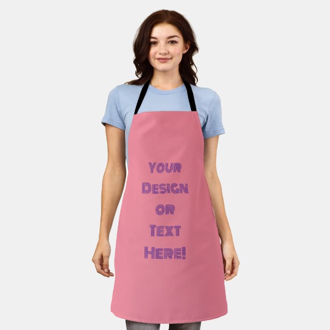 Customizable Rose Pink All-Over Print Apron (Worn)