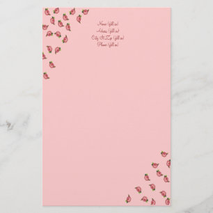 Customizable Rose Stationery - Include your name