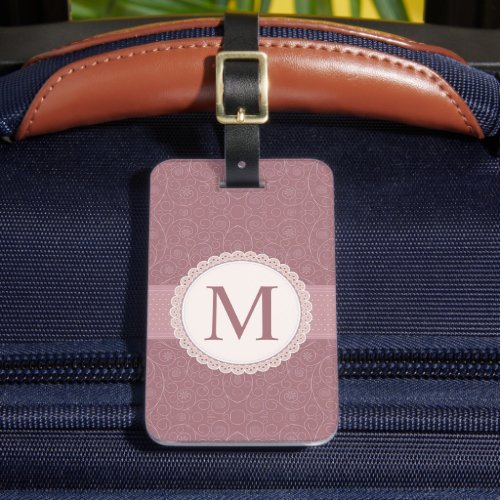 Customizable Rose Taupe Dusty Pink Mauve Purple Luggage Tag