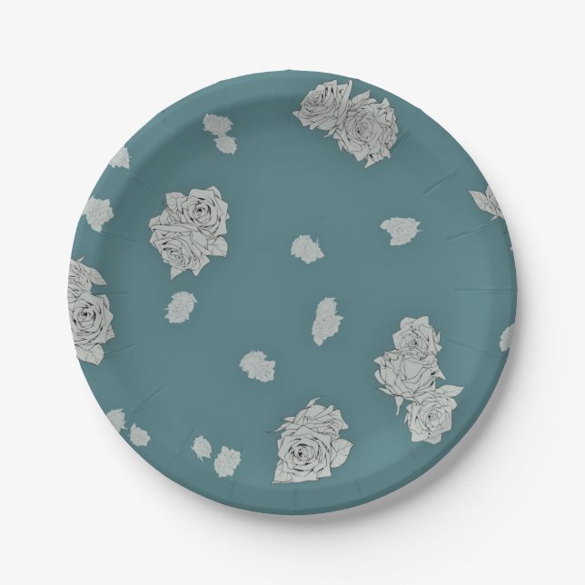 Customizable Roses Paper Plates (Front)