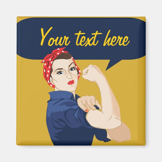 Customizable Rosie Riveter Magnet (Front)
