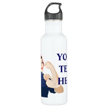 Customizable Rosie Riveter Stainless Steel Water Bottle by Vintage_Bubb at Zazzle