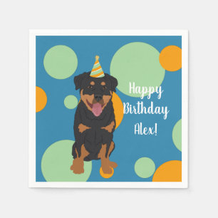 Customizable Rottweiler Birthday Napkins