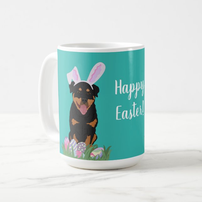 Customizable Rottweiler Easter  Coffee Mug (Front Left)