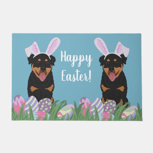 Customizable Rottweiler Easter   Doormat