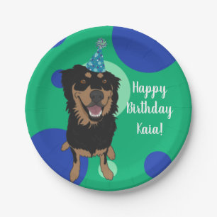 Customizable Rottweiler Mix Birthday  Paper Plates