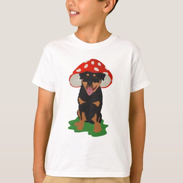 Customizable Rottweiler Mushroom Spring  T-Shirt (Front)