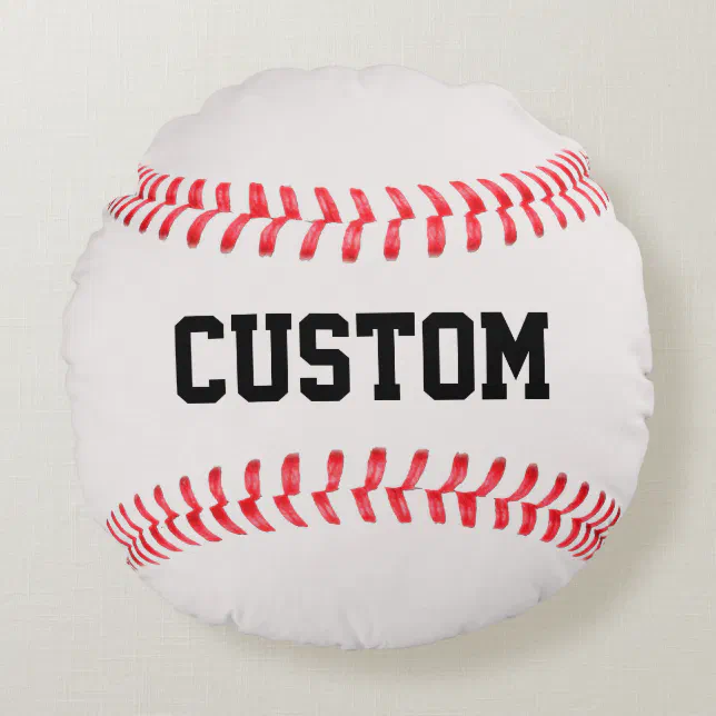 Customizable Round Baseball Throw Pillow Zazzle