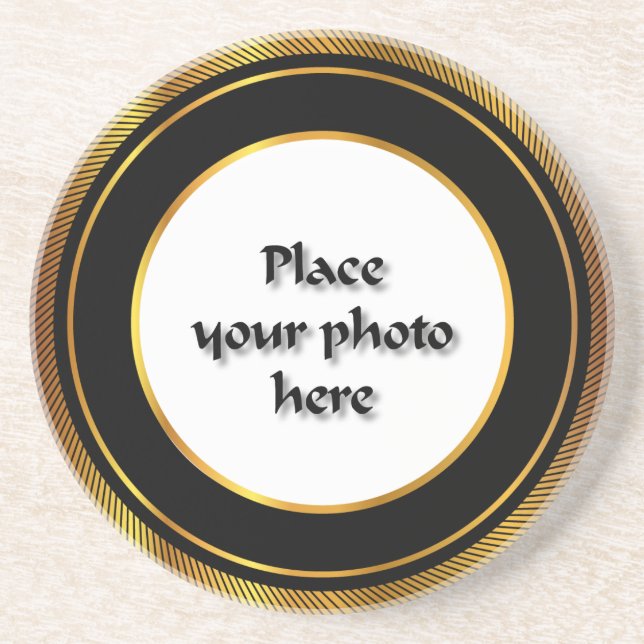 Customizable round frame sandstone coaster (Front)