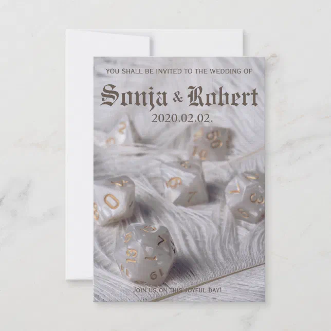 Customizable RPG Dice wedding invitation Zazzle