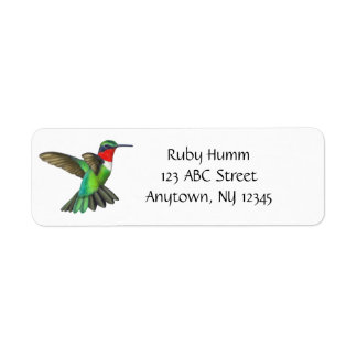 Customizable Ruby Throated Hummingbird Label