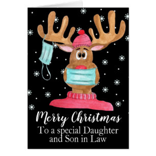 Customizable Rudolph Face Masked Reindeer Cards