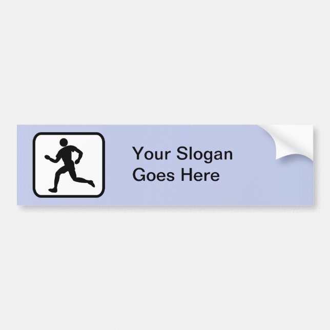 Customizable Runner Logo Bumper Sticker (Front)
