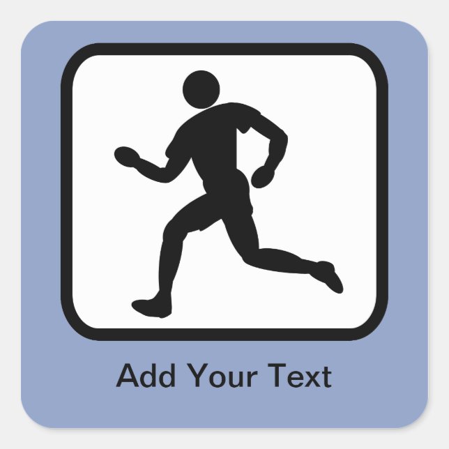 Customizable Runner Logo Square Sticker (Front)