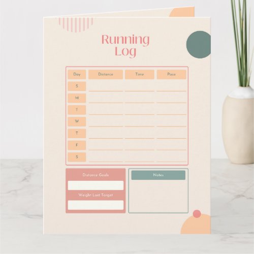 Customizable Running Tracker  Progress Card