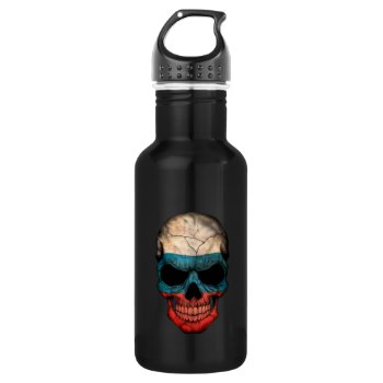 Customizable Russian Flag Skull Water Bottle by UniqueFlags at Zazzle