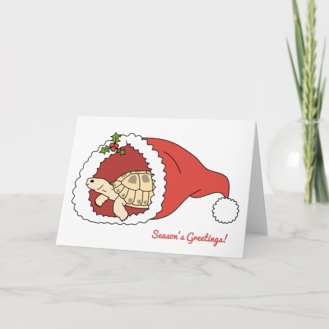 Customizable Russian Tortoise Christmas Card (Front)