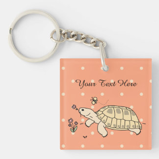 Customizable Russian Tortoise Keychain (2 sided)