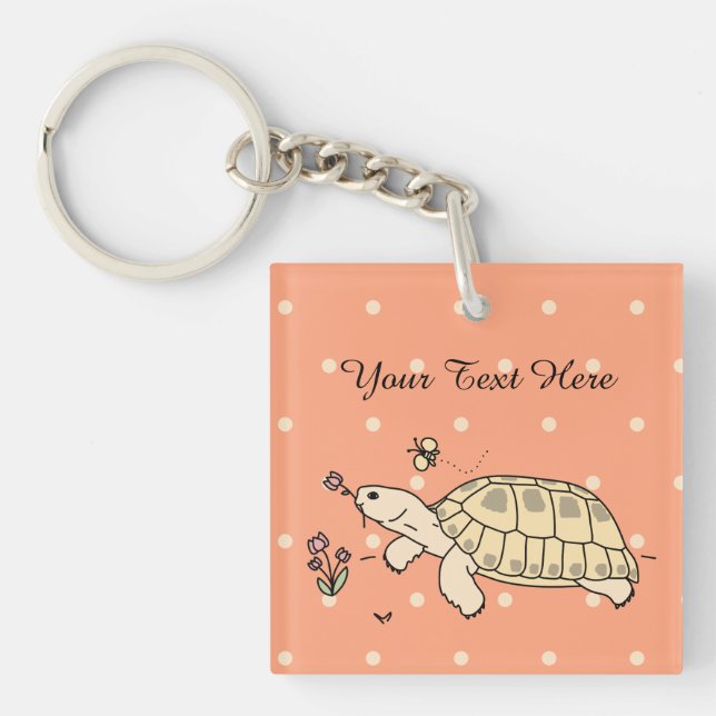 Customizable Russian Tortoise Keychain (2 sided) (Front)