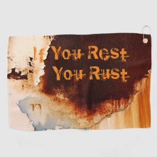 Customizable Rust Art Cool Fun Unique Golf Towel