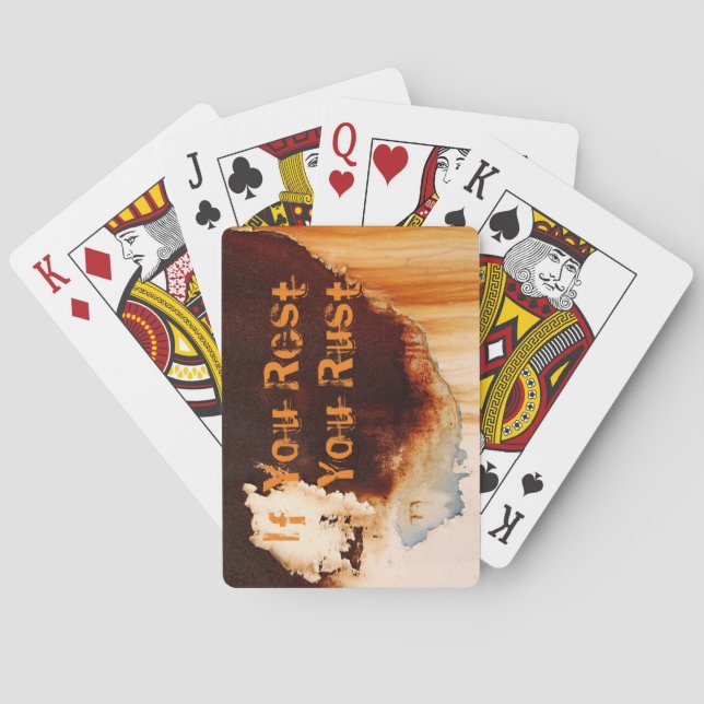 Customizable Rust Art Cool Fun Unique  Poker Cards (Back)