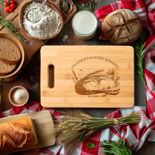 Customizable Rustic Bread Etched Bamboo Engraved Cutting Board (Customizable Rustic Bread Etched Bamboo Cutting Board, Perfect Gift for the foodie in your life! )