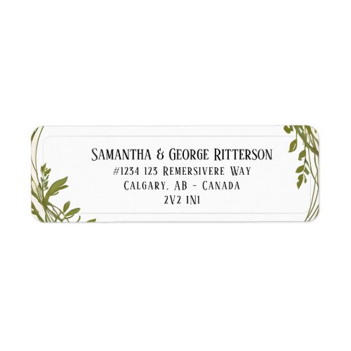 Customizable Rustic Floral Return Address Label